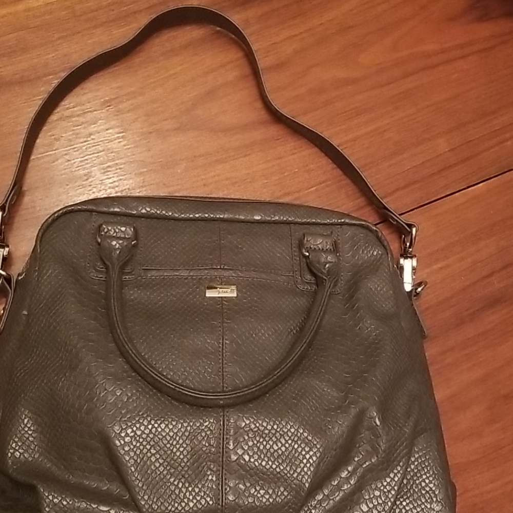 JEWELL brand grey snake skin vegan leather purse